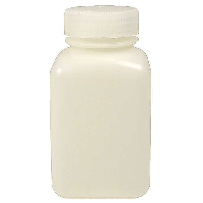 Bottle Square  Wide Neck HDPE - Supplied with Cap - Each - All Sizes