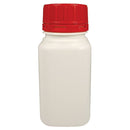 Bottle T/E Square W/N HDPE -  with PP Tamper Evident Red Cap - Each - All Sizes