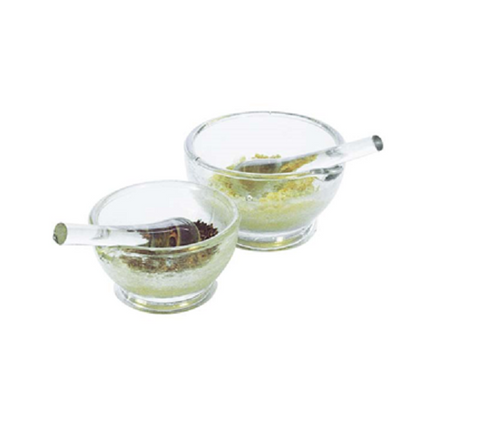 Glass Mortar and Glass Pestle Laboratory Chemistry Kitchen, 60mm , each