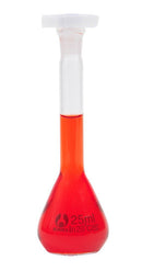 Volumetric Flasks, 10ml (±0.04), Socket 7/11, 90H mm,  Class B, Borosilicate Glass, with Plastic Stopper