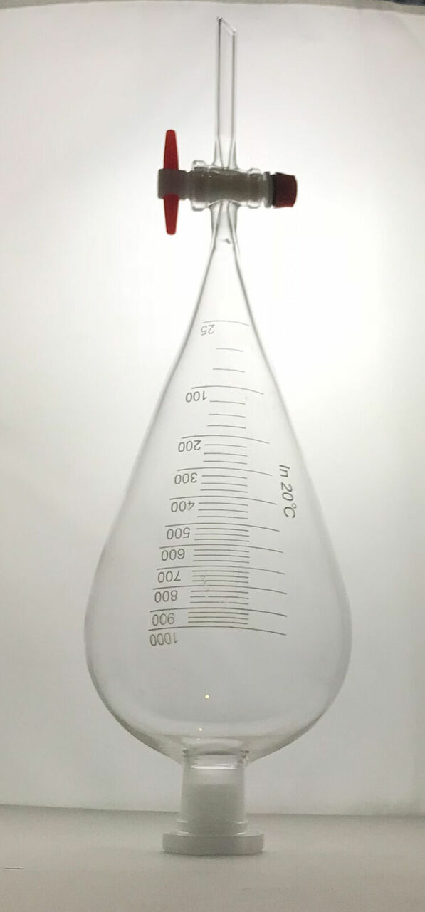 Borosilicate Glass Squibb Separating Funnel – 29/32 Joint, PTFE Teflon Stopcock