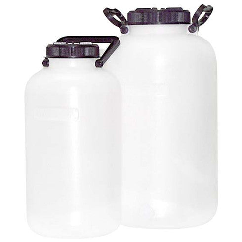 Aptaca Storage Bottle/Carboy, 10 Litres, Wide Neck with Handle, Recyclable High Density Polyethylene (HDPE), Each