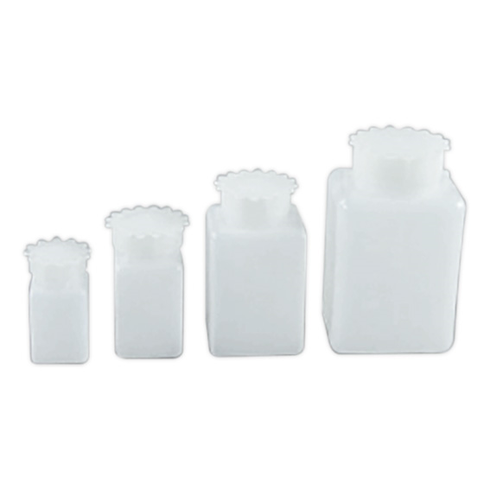 Bottle, High Density Recyclable Polyethylene, Square, Wide Mouth - Each - All Sizes
