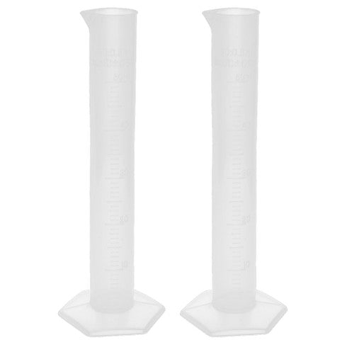 Plastic Measuring Cylinders, 250 ml,  Tall Form - Pentagonal Base, Polypropylene, Graduated with Spout, Autoclavable.