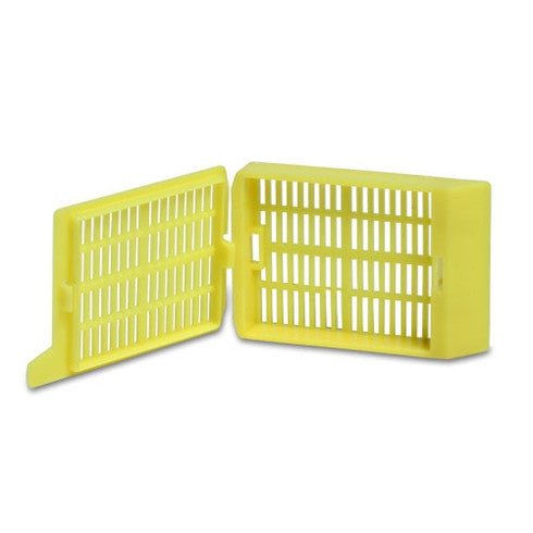 Yellow Embedding Cassettes, Acetylic Resin, Square Grid, Histology Embedding Cassetes with Removable Lids