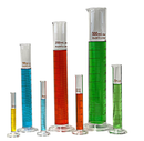 Glass Measuring Cyliders, Round Base, Graduated Tall Form With Spout - All Sizes