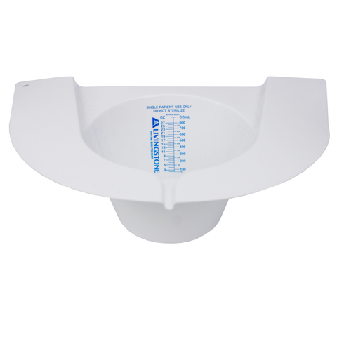 Toilet Bowel Discharge Specimen Collector, Witches Hat, Recyclable PP, Graduated 800ml, 32x21 x10.5cm, White, 100 per Carton