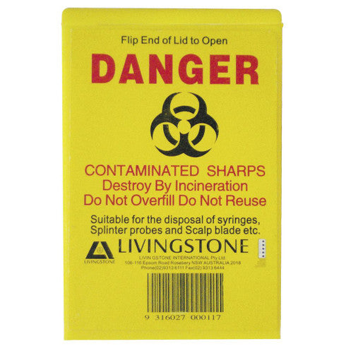 Sharps Disposal Safes, Polypropylene 90ml, Rectangl