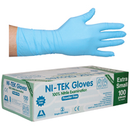 Ni-Tek Nitrile Gloves, Long Cuff 300mm, AS/NZ, Powder Free, Extra Small, Blue, 100 per Box, 1000 per Carton
