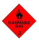 Safety Stickers, Hazchem, 50 x 50mm, Class 2, Flammable Gas, 250 pc/Roll