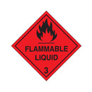 Safety Stickers, Hazchem, 50 x 50mm, Class 3, Flammable Liquid, 250 pc/Roll