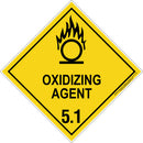 Safety Stickers, Hazchem, 50 x 50mm, Class 5, Oxidizing Agent, 250 pc/Roll