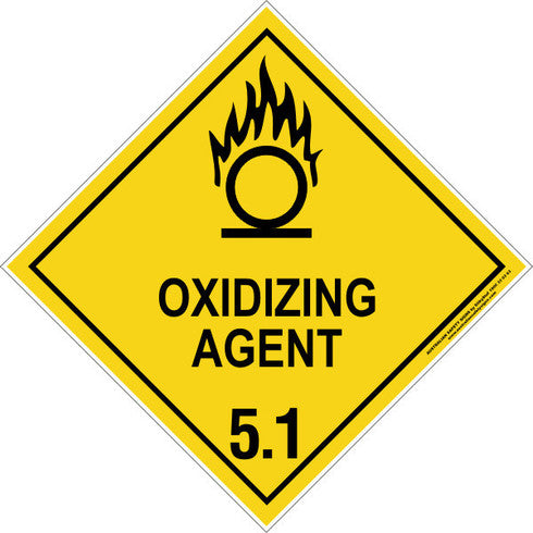 Safety Stickers, Hazchem, 50 x 50mm, Class 5, Oxidizing Agent, 250 pc/Roll