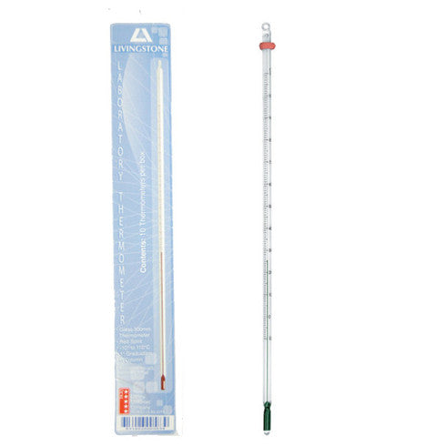 Lab Thermometer Range Laboratory Thermometer, -10 to 100degC, 1.0deg Division - All Models