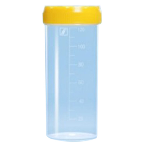 Specimen Container, 120ml, Gamma Sterile, with Yell