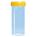 Specimen Container, 120ml, Gamma Sterile, with Yellow Cap, Unlabelled, Recyclable Polystyrene, 264 Pieces per Carton