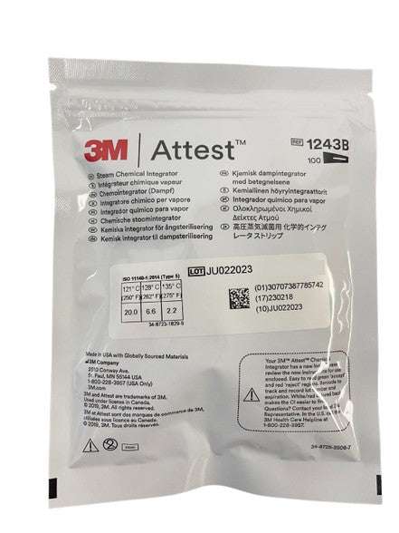 Sterigage Comply 1243B Autoclave Monitor, 100 Per Pack