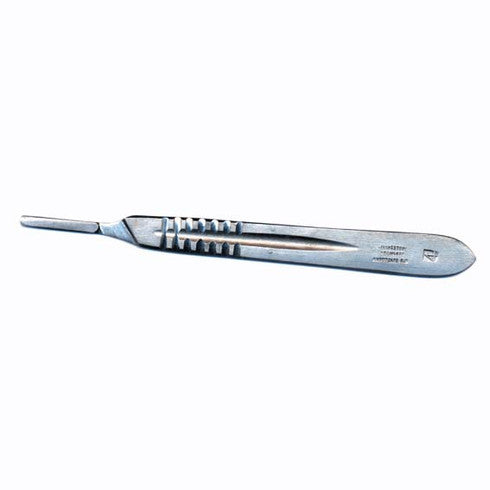 Scalpel Blade Handle, Stainless Steel, No. 4, For Blades 18 to 36, 14 x 1.2cm, 26 Grams, Individually Wrapped, Each
