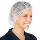 Hat Round Hair net Bouffant Cap Nurse Veterinary Researcher Industry  Unisex, WHITE Pkt of 100 Pcs